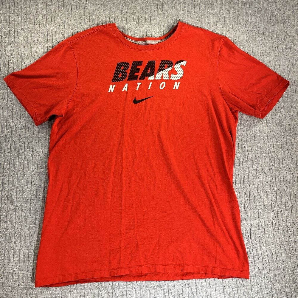 Nike T Shirt Mens L Red Chicago Bears‎ Nation Graphic Tee Short Sleeve Athletic